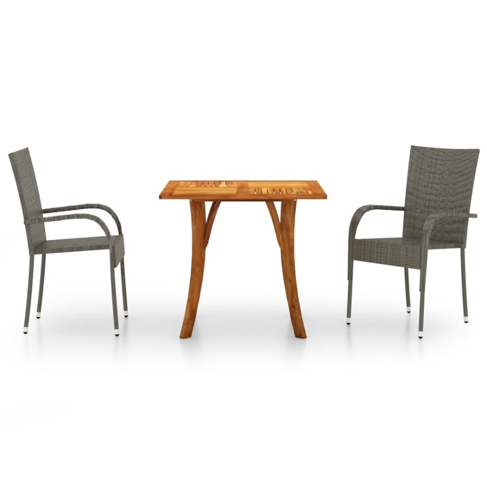 Juego de comedor de jardín de 3 piezas