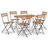 Muebles cafetería plegables 7 pzas madera maciza acacia y