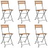 Muebles cafetería plegables 7 pzas madera maciza acacia y
