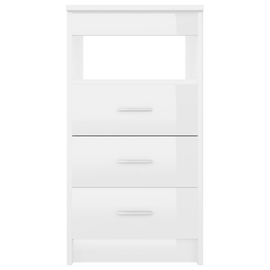 Escritorio de madera de ingeniería blanco brillo 140x50x76