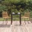 Juego de comedor de jardín 3 piezas ratán sintético