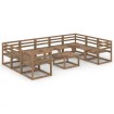 Muebles de jardín 10 pzas cojines madera pino impregnada marrón