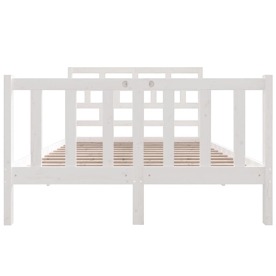 Estructura de cama de madera maciza de pino blanco 140x190