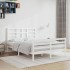 Estructura de cama de madera maciza blanca 140x200