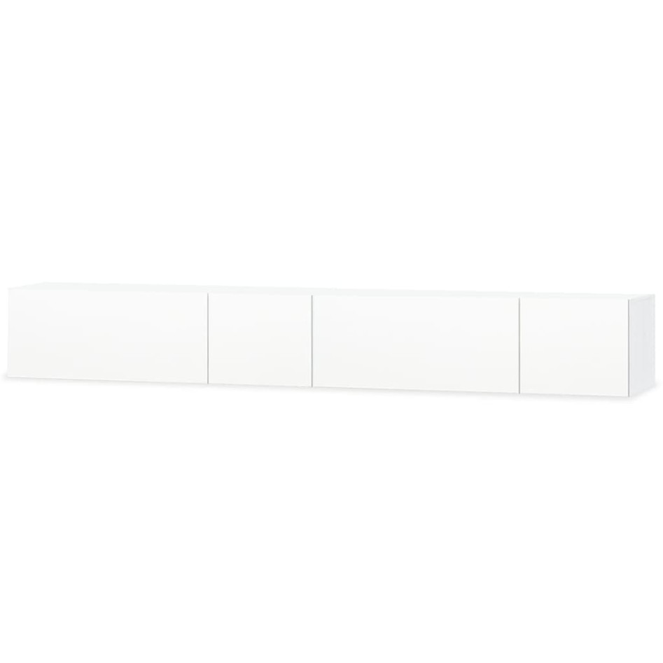 Mueble para TV 2 uds contrachapada blanco brillo