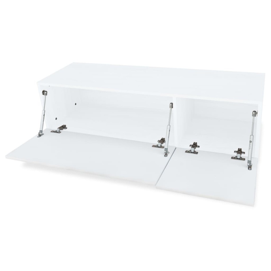 Mueble para TV 2 uds contrachapada blanco brillo