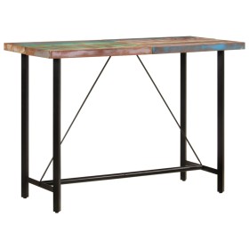 Mesa alta de hierro y madera maciza reciclada 150x70x107