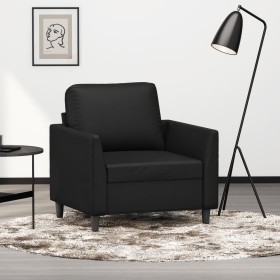 Sillón cuero sintético negro 60