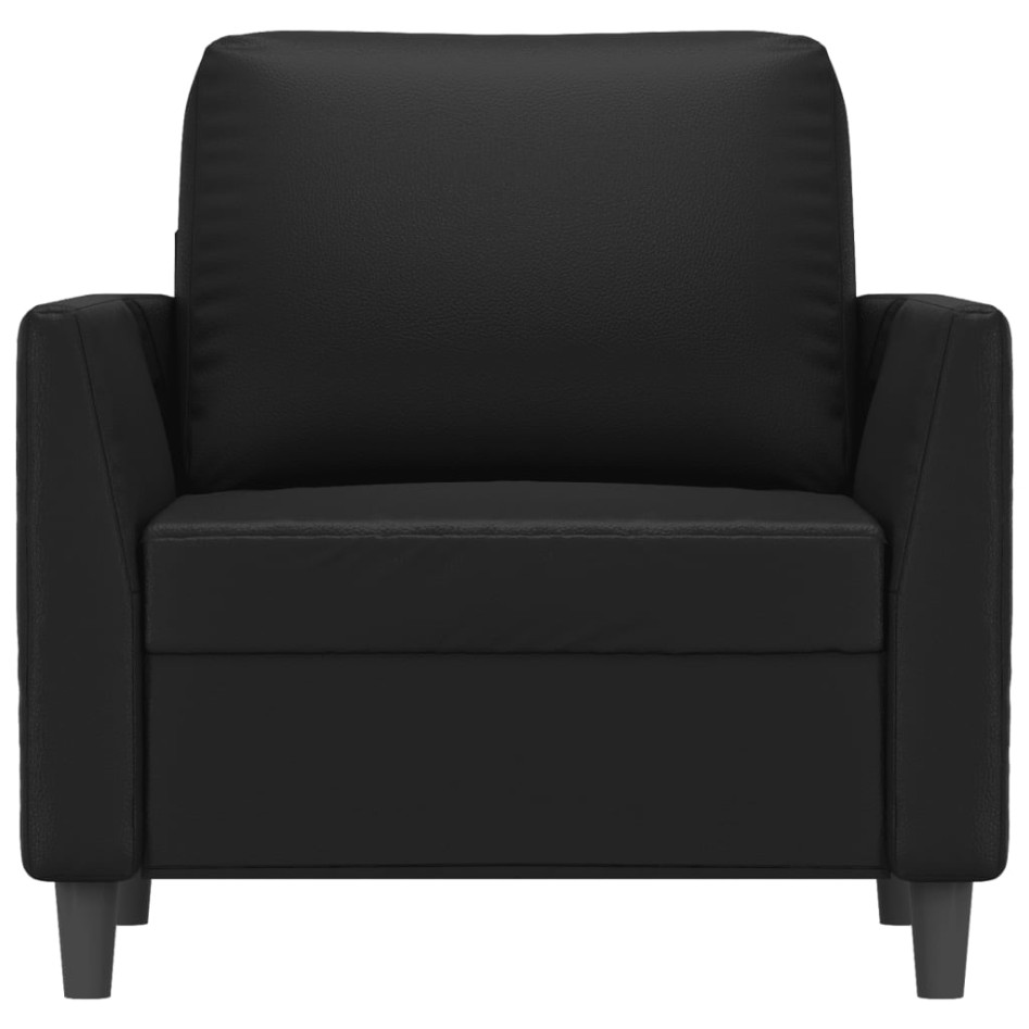 Sillón cuero sintético negro 60