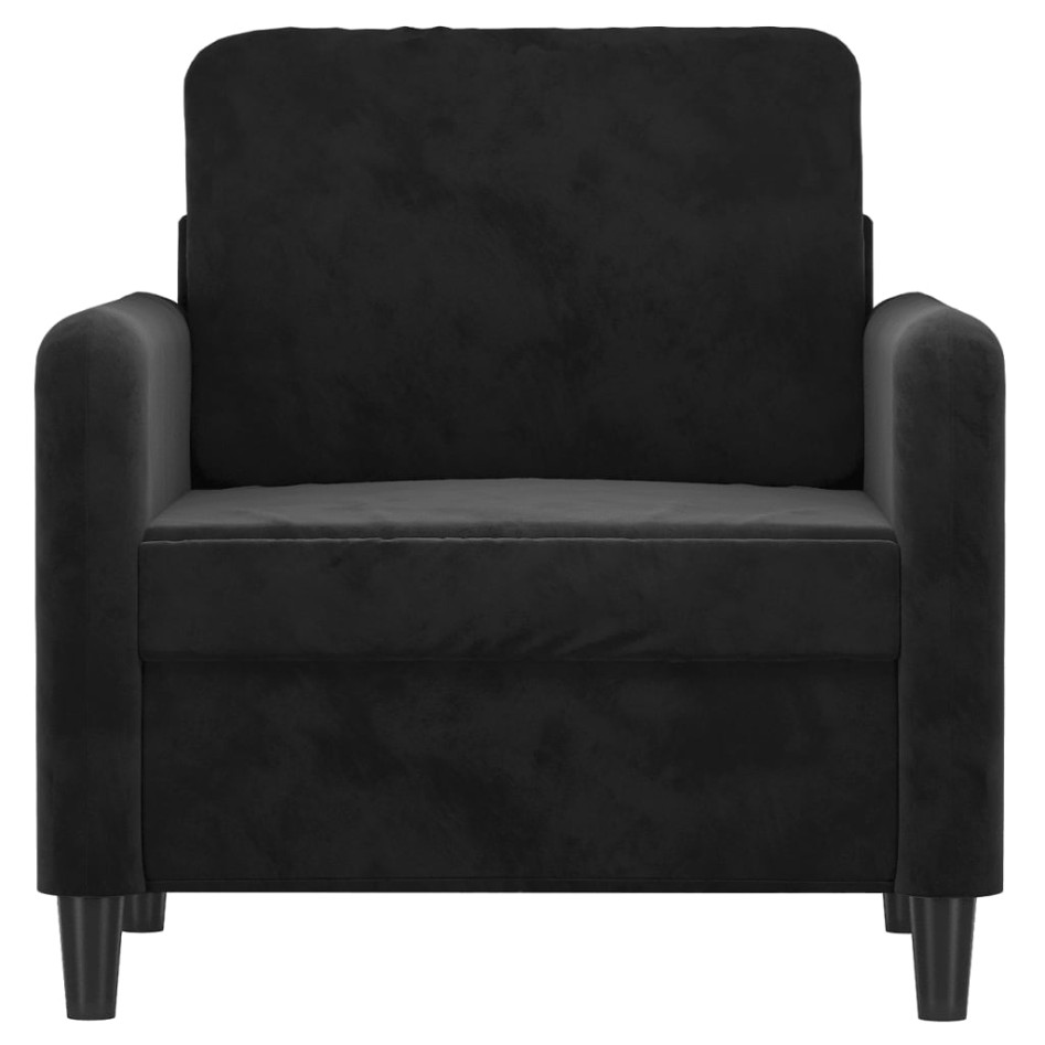 Sillón de terciopelo negro 60