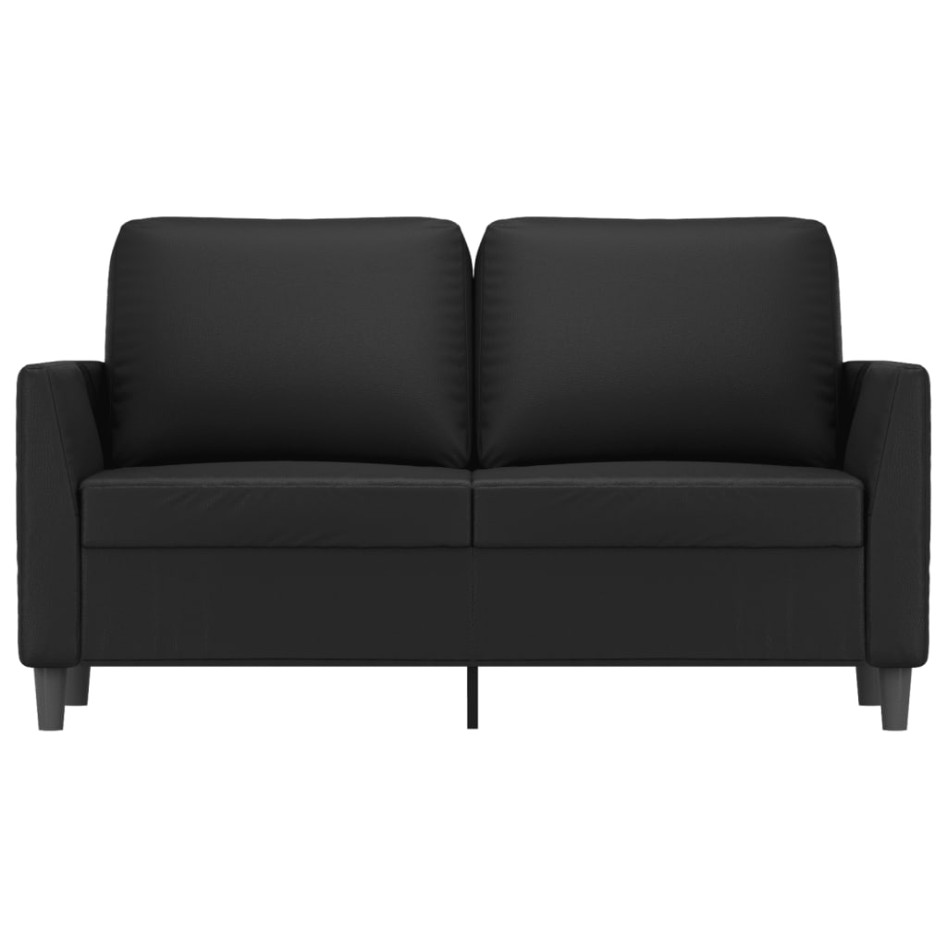 Sofá de 2 plazas de cuero sintético negro 120