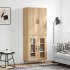 Aparador alto madera contrachapada color roble 69,5x34x180