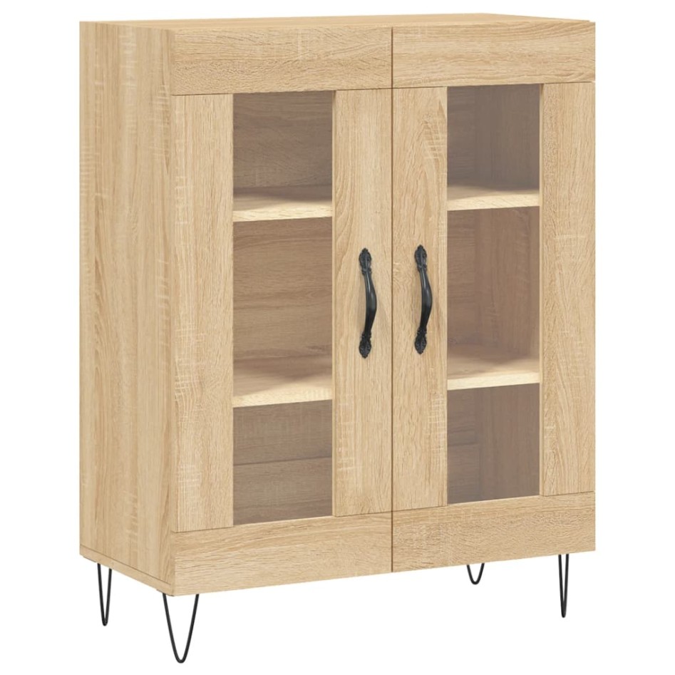 Aparador alto madera contrachapada color roble 69,5x34x180