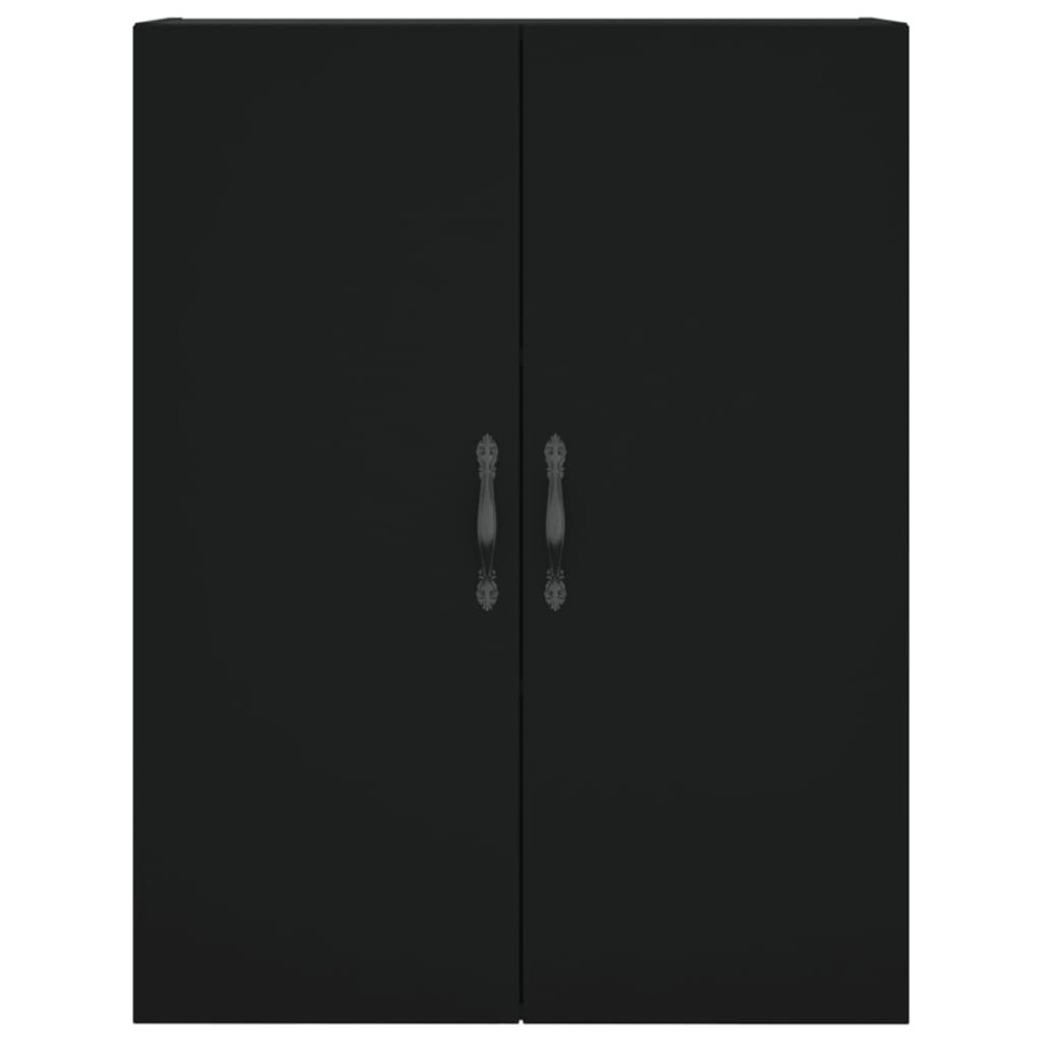 Aparador alto madera contrachapada negro 69,5x34x180