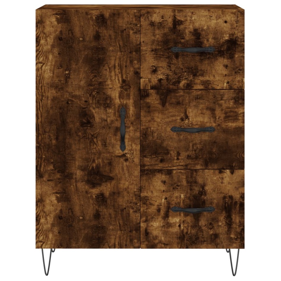 Aparador alto madera contrachapada roble ahumado 69,5x34x180