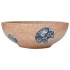 Lavabo sobre encimera redondo cerámica marrón y azul Φ41x14