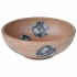 Lavabo sobre encimera redondo cerámica marrón y azul Φ41x14