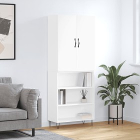 Aparador alto madera contrachapada blanco 69,5x34x180