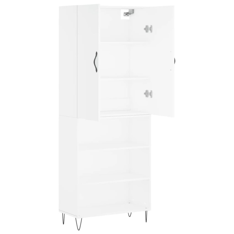 Aparador alto madera contrachapada blanco 69,5x34x180