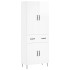 Aparador alto madera contrachapada blanco brillo 69,5x34x180