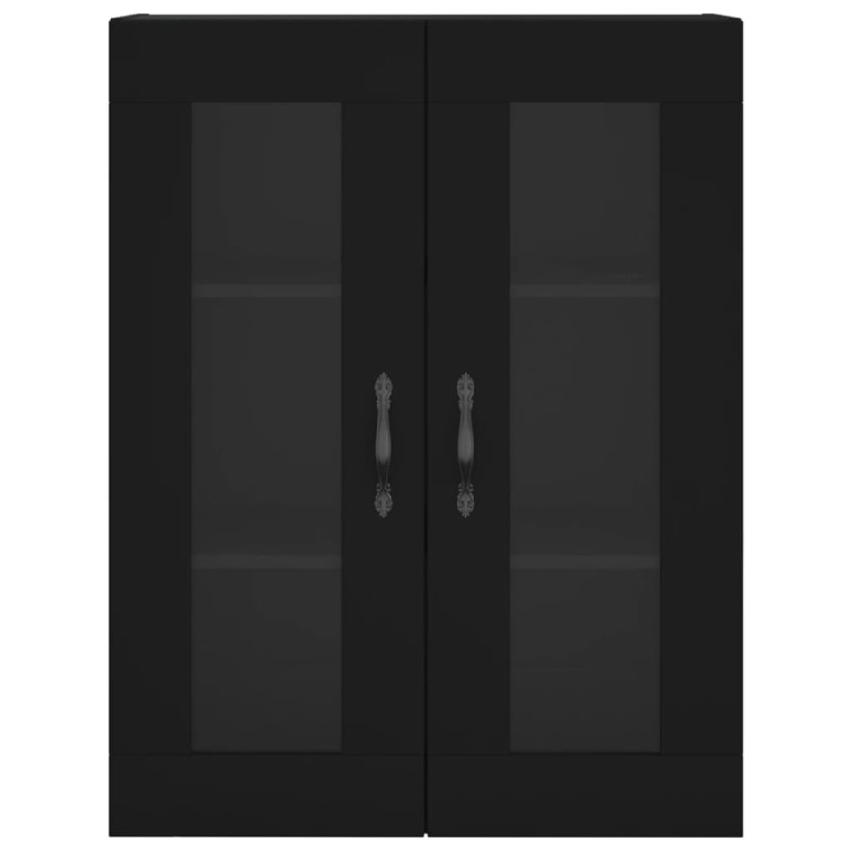 Aparador alto madera contrachapada negro 69,5x34x180