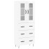 Aparador alto madera contrachapada blanco brillo 69,5x34x180