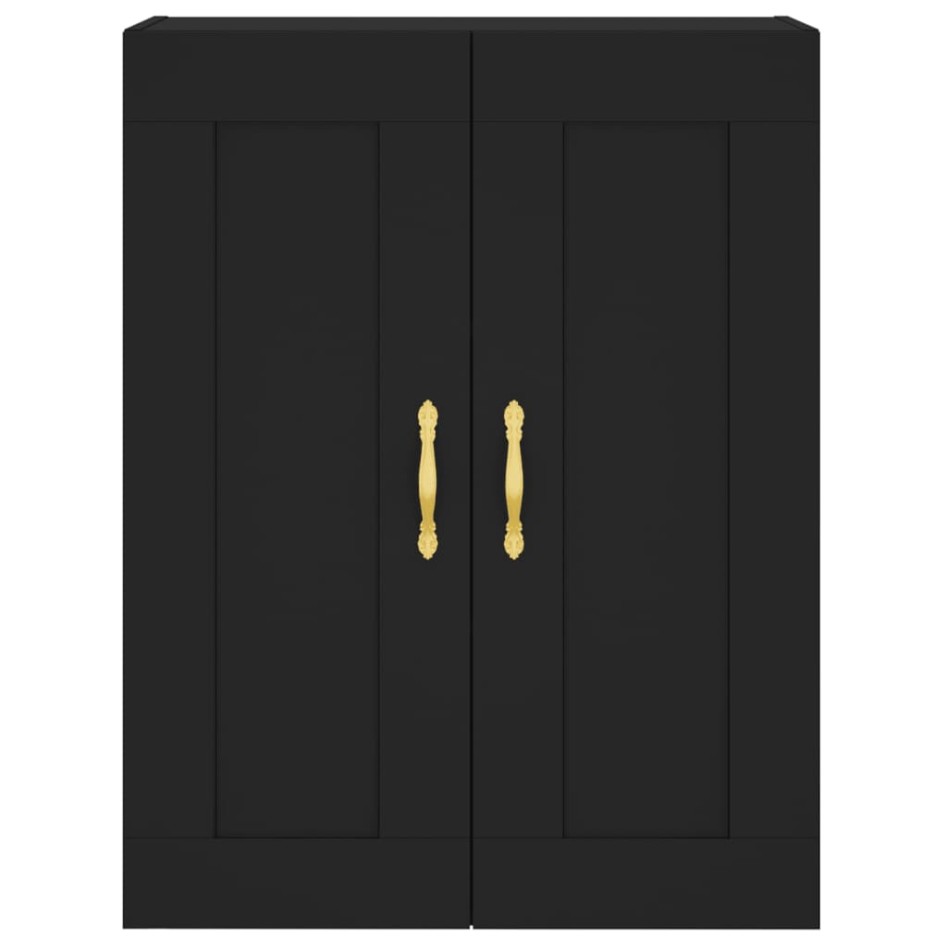 Aparador alto madera contrachapada negro 69,5x34x180