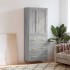 Aparador alto madera contrachapada gris sonoma 69,5x34x180