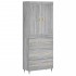 Aparador alto madera contrachapada gris sonoma 69,5x34x180