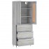 Aparador alto madera contrachapada gris sonoma 69,5x34x180