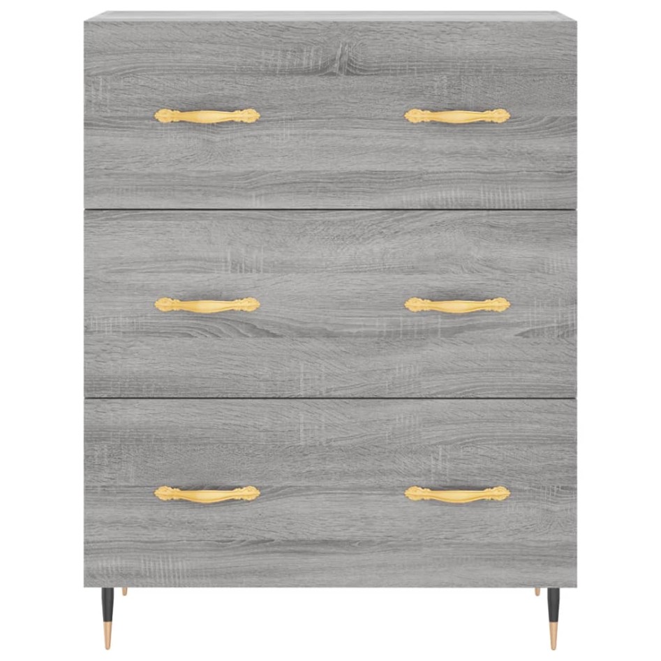 Aparador alto madera contrachapada gris sonoma 69,5x34x180