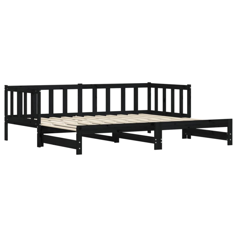 Sofá cama nido madera maciza de pino negro 90x200