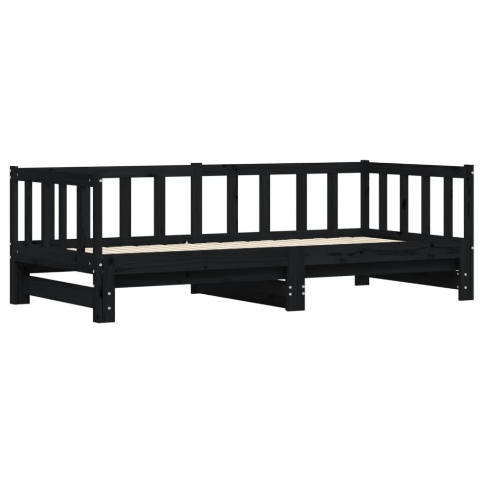 Sofá cama nido madera maciza de pino negro 90x190