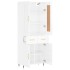 Aparador alto madera contrachapada blanco brillo 69,5x34x180