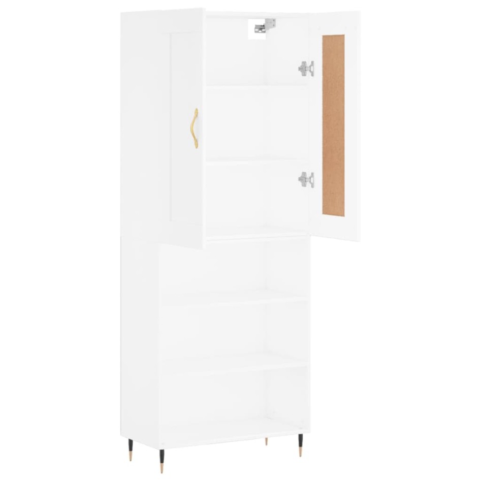 Aparador alto madera contrachapada blanco 69,5x34x180