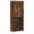 Aparador alto madera contrachapada roble ahumado 69,5x34x180