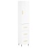 Aparador alto madera contrachapada blanco brillo 34,5x34x180
