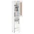 Aparador alto madera contrachapada blanco brillo 34,5x34x180