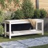 Banco de jardín madera maciza de pino blanco 108x35x45