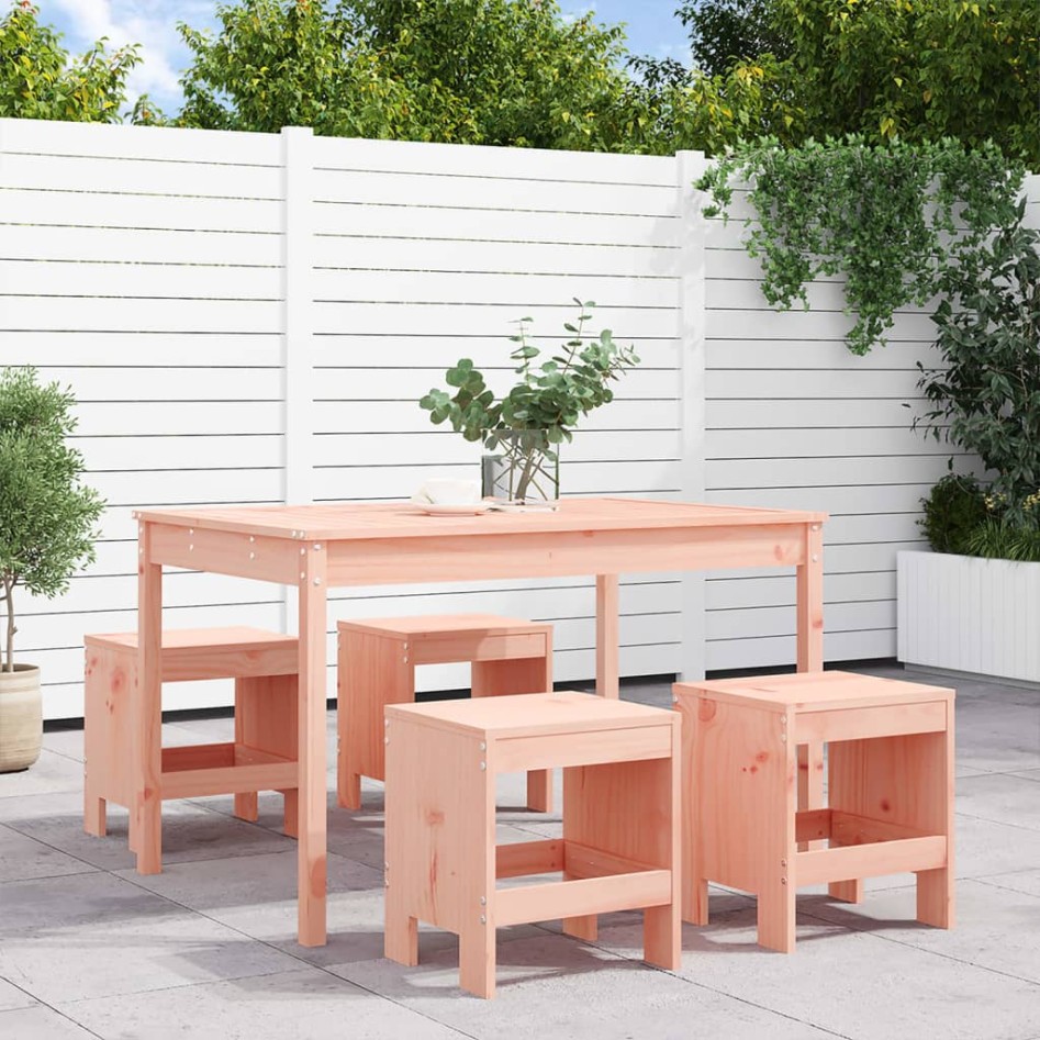 Juego de comedor para jardín 5 pzas madera maciza