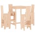 Set de mesa y taburetes altos jardín 5 pzas madera maciza
