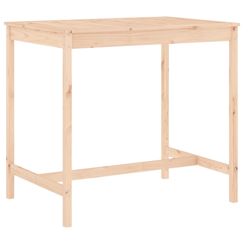 Set de mesa y taburetes altos jardín 5 pzas madera maciza