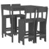 Set de mesa y taburetes altos jardín 5 piezas madera pino