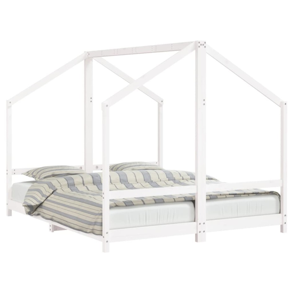 Estructura de cama para niños madera pino blanco 2x(80x200)