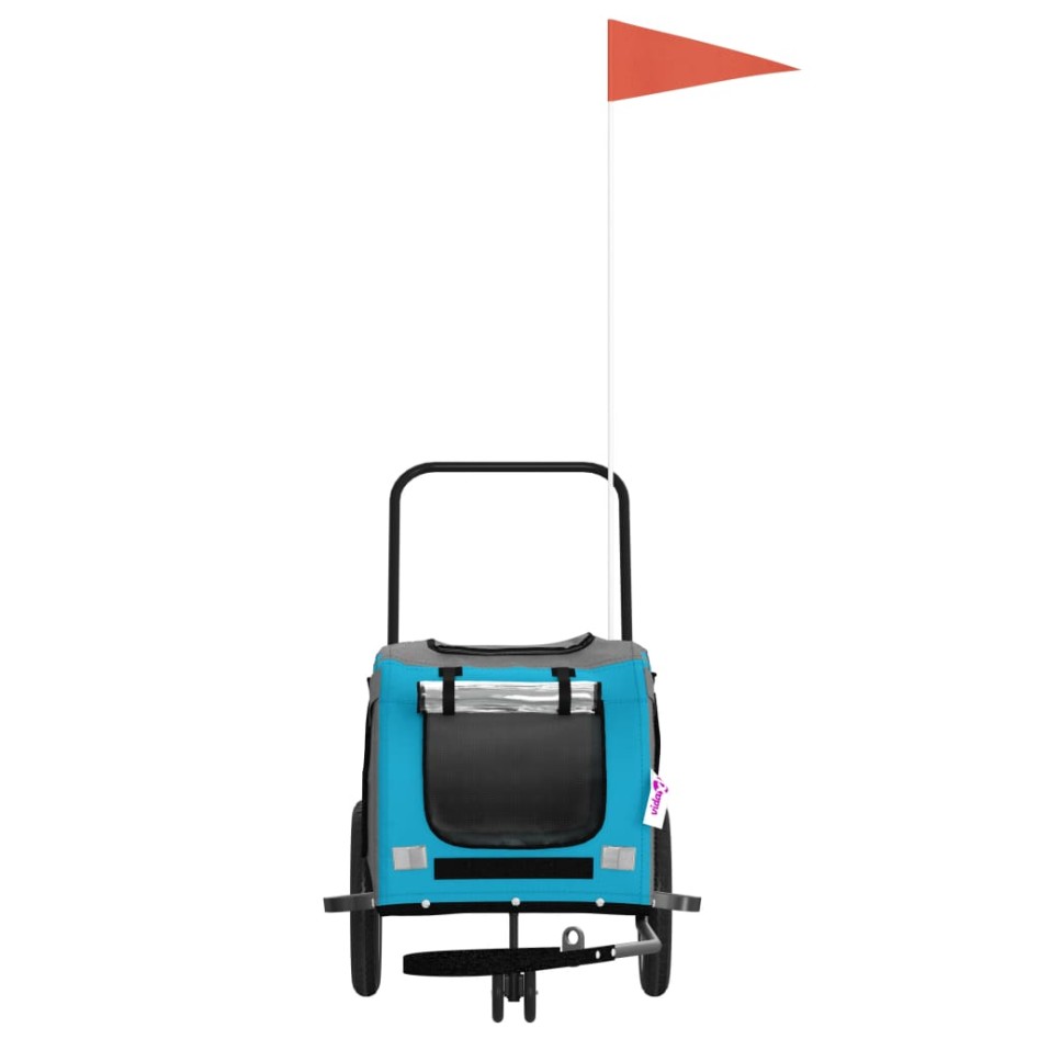 Remolque de bicicleta mascotas hierro tela Oxford azul