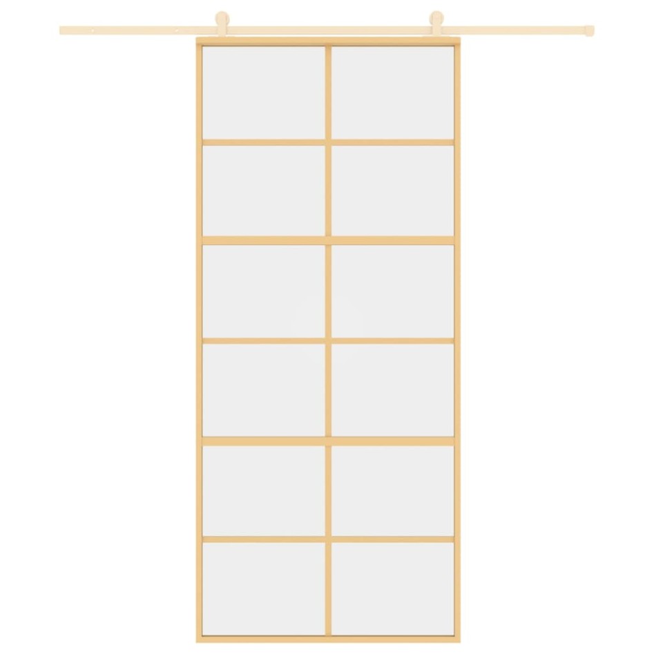 Puerta corredera dorada de vidrio ESG transparente y