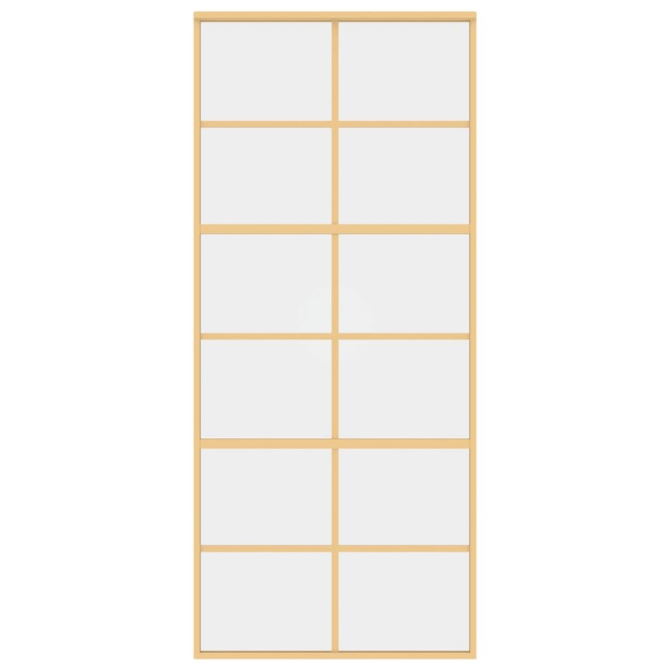 Puerta corredera dorada de vidrio ESG transparente y