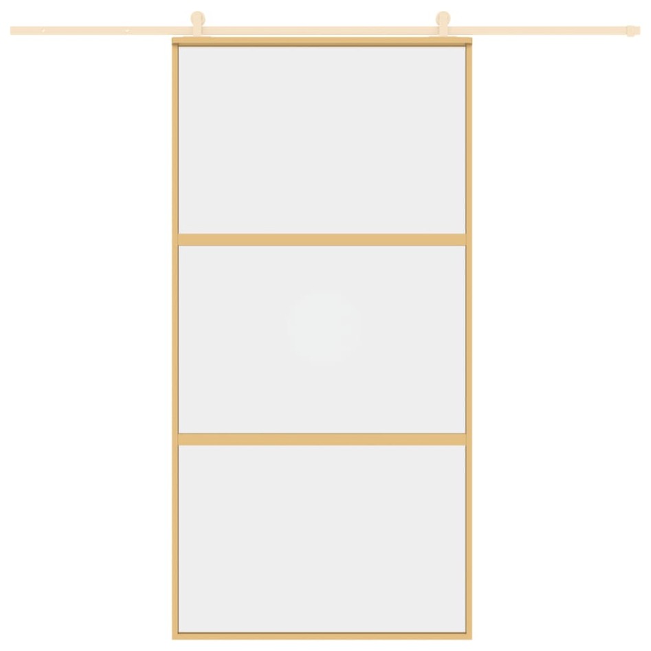 Puerta corredera dorada de vidrio ESG transparente y