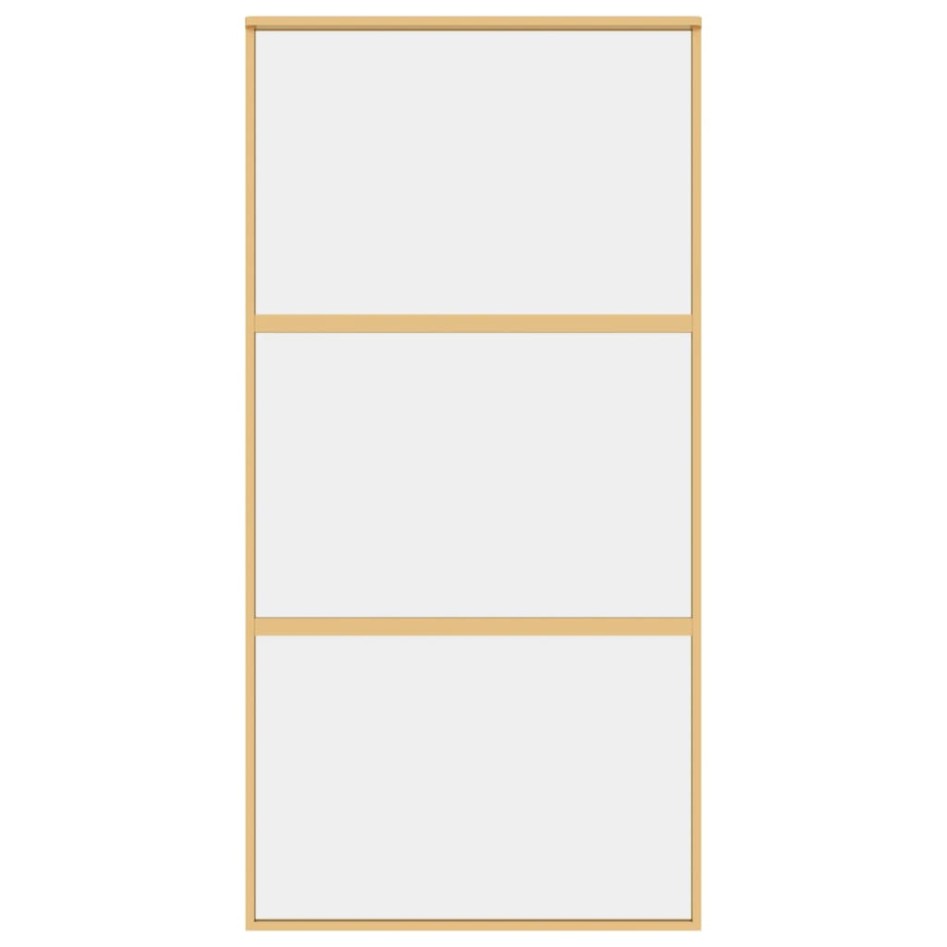 Puerta corredera dorada de vidrio ESG transparente y