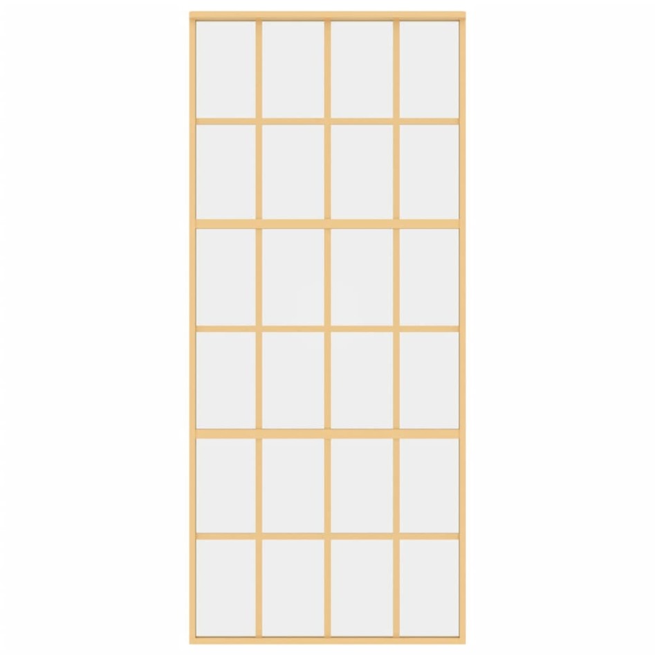 Puerta corredera dorada de vidrio ESG transparente y